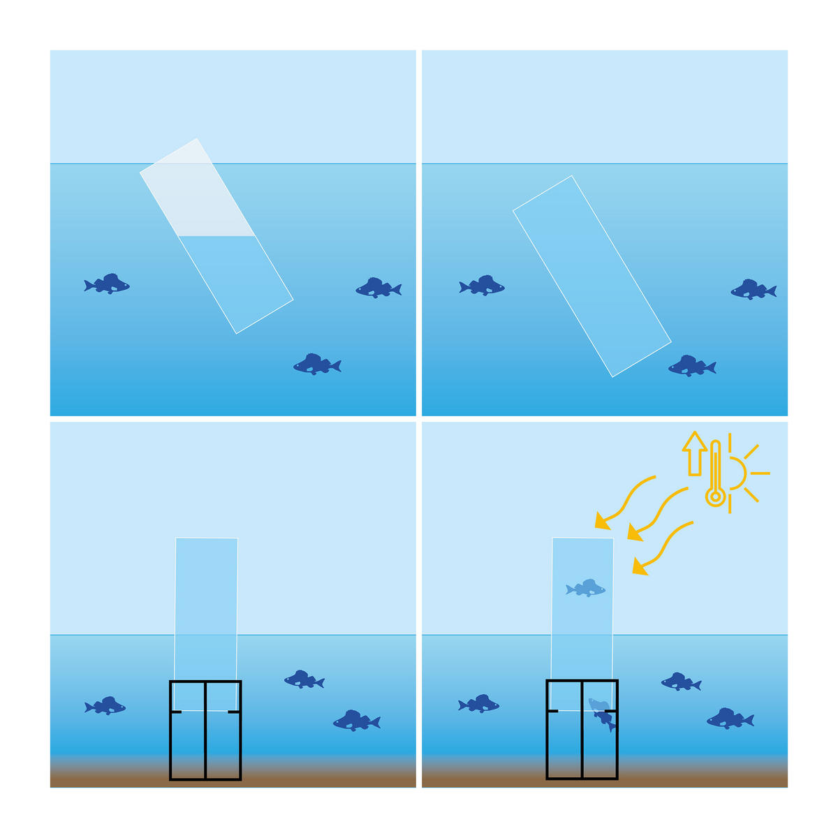 FISCHSÄULE - Transparent, Kunststoff/Metall (22/22/87cm) - Relaxdays