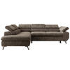 ECKSOFA PABLO L Braun Schenille grob gewebt - Links Seite - Schwarz/Braun, Textil/Metall (208/273cm) - MKS