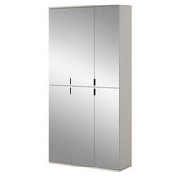GARDEROBENSCHRANK Kaschmir 91 x 193 cm, Flurschrank mit Spiegel - Kaschmir/Schwarz, Glas/Holzwerkstoff (91/193/34cm) - Inn.Furn