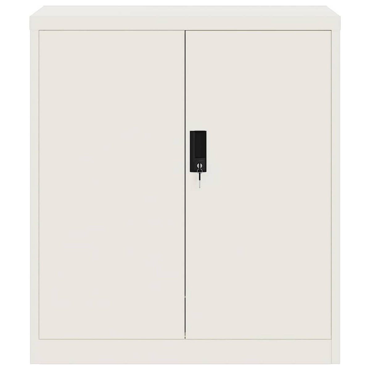 AKTENSCHRANK WEISS 79X40X90 CM STAHL - Schwarz/Weiß, Metall (40/90/79cm) - vidaXL