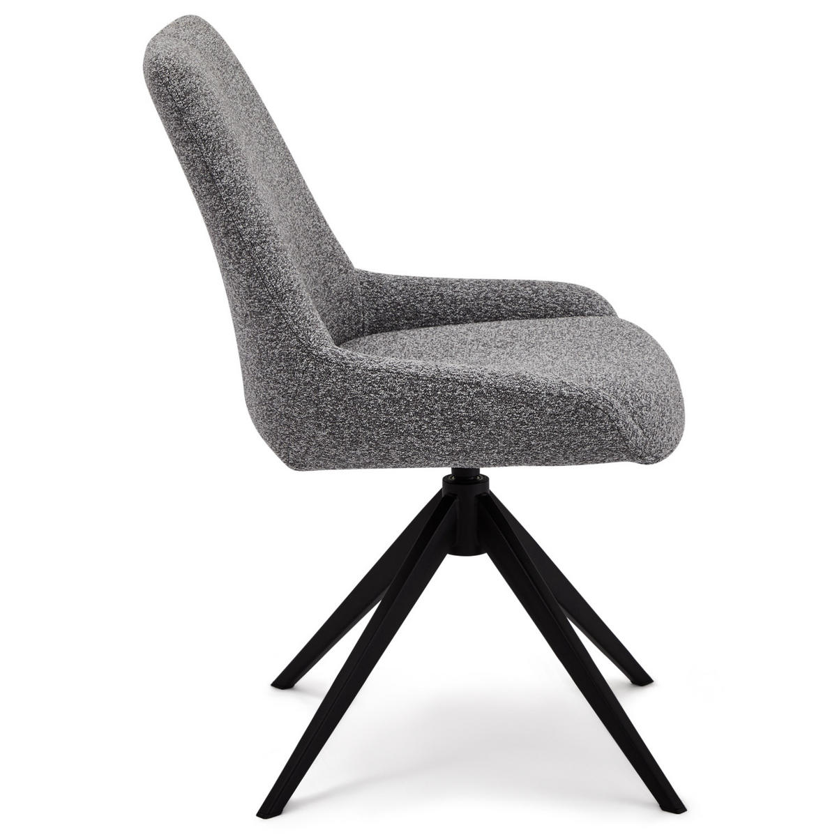 STUHL-SET 2 Stück in Teddystoff - Schwarz/Grau, Textil/Metall (56/64cm) - Furnhouse