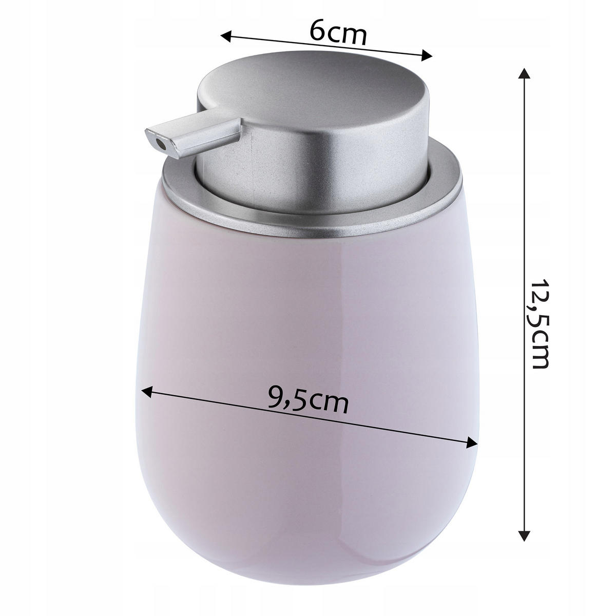 FLÜSSIGSEIFENSPENDER 12 cm, rosa - Rosa, Keramik (9.5/12.5/9.5cm) - KADAX