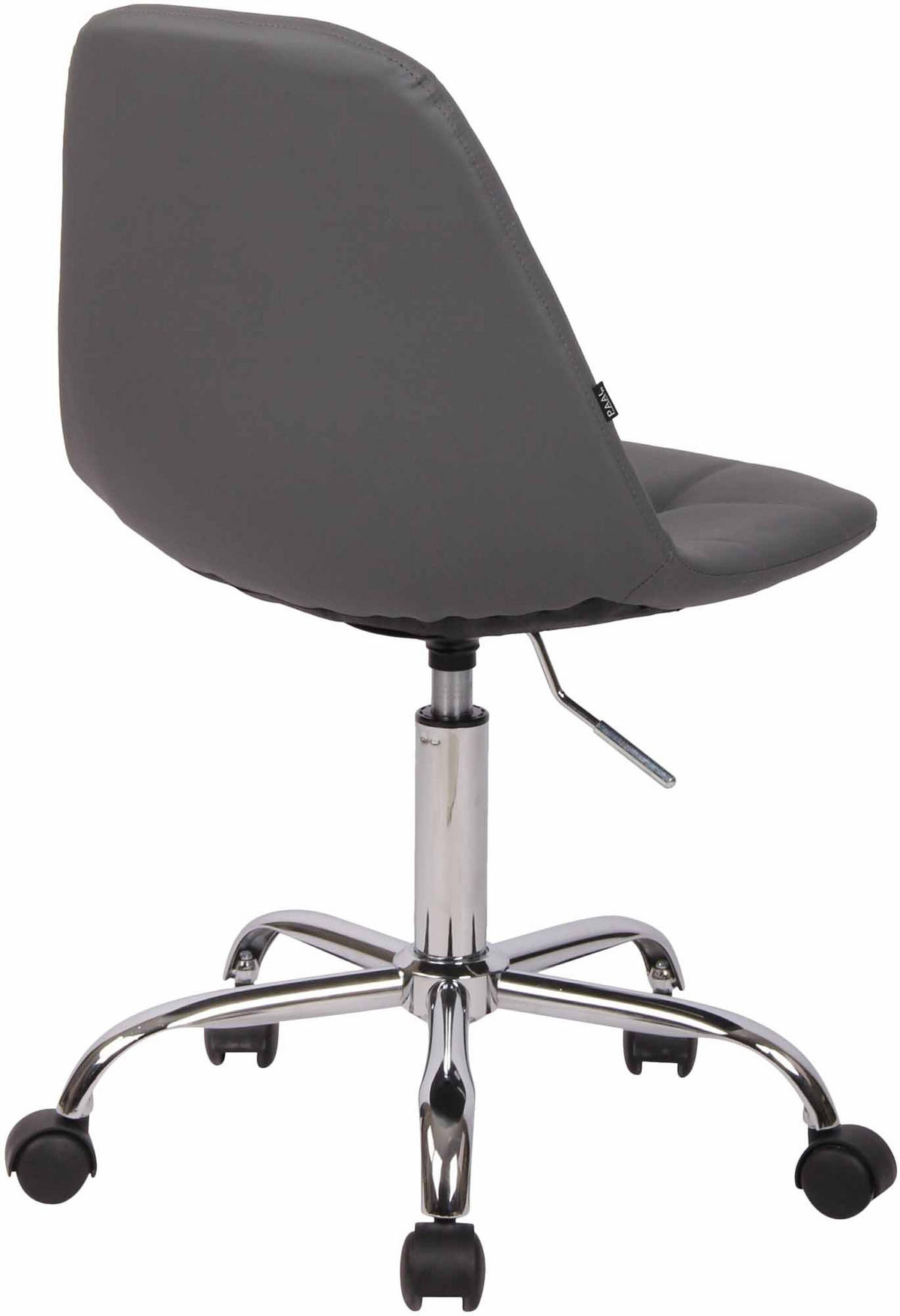 DREHSTUHL Lederlook grau - Chromfarben/Grau, Textil/Metall (47/79/56cm) - CLP