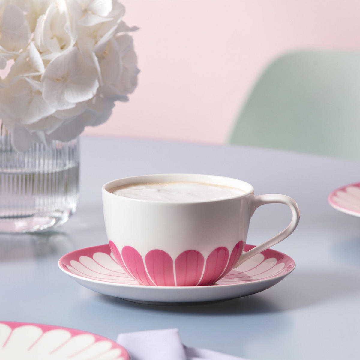 CAPPUCCINOUNTERTASSEN Fleur Couleur Cassis ø 17,5 cm 6er Set - Pink, Keramik (17.5cm) - Villeroy & Boch