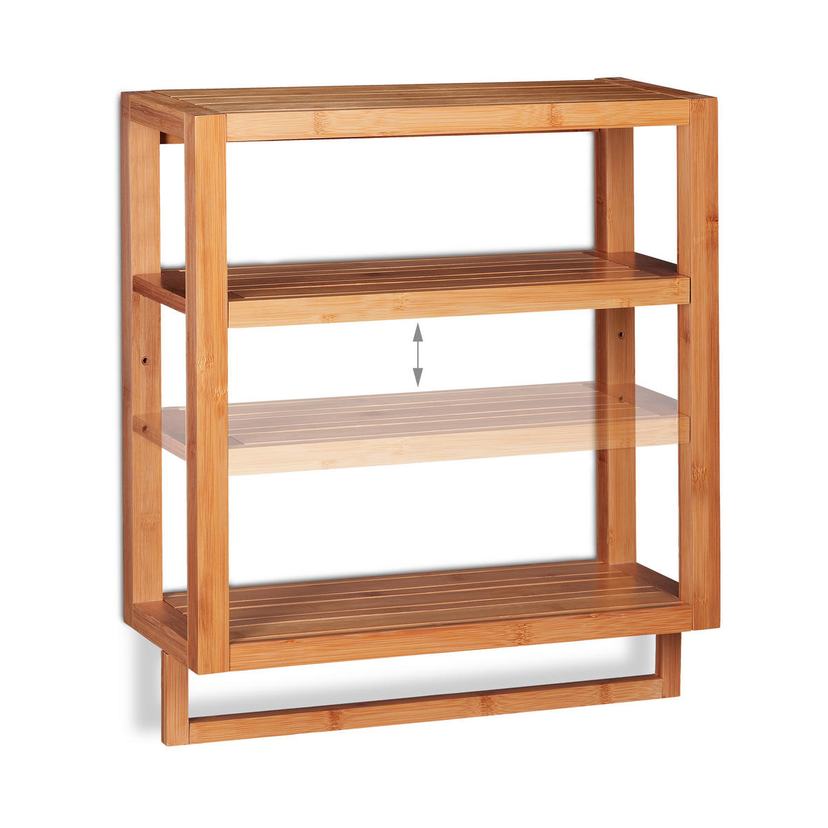 WANDREGAL - Hellbraun, Holz (52/58.5/21cm) - Relaxdays