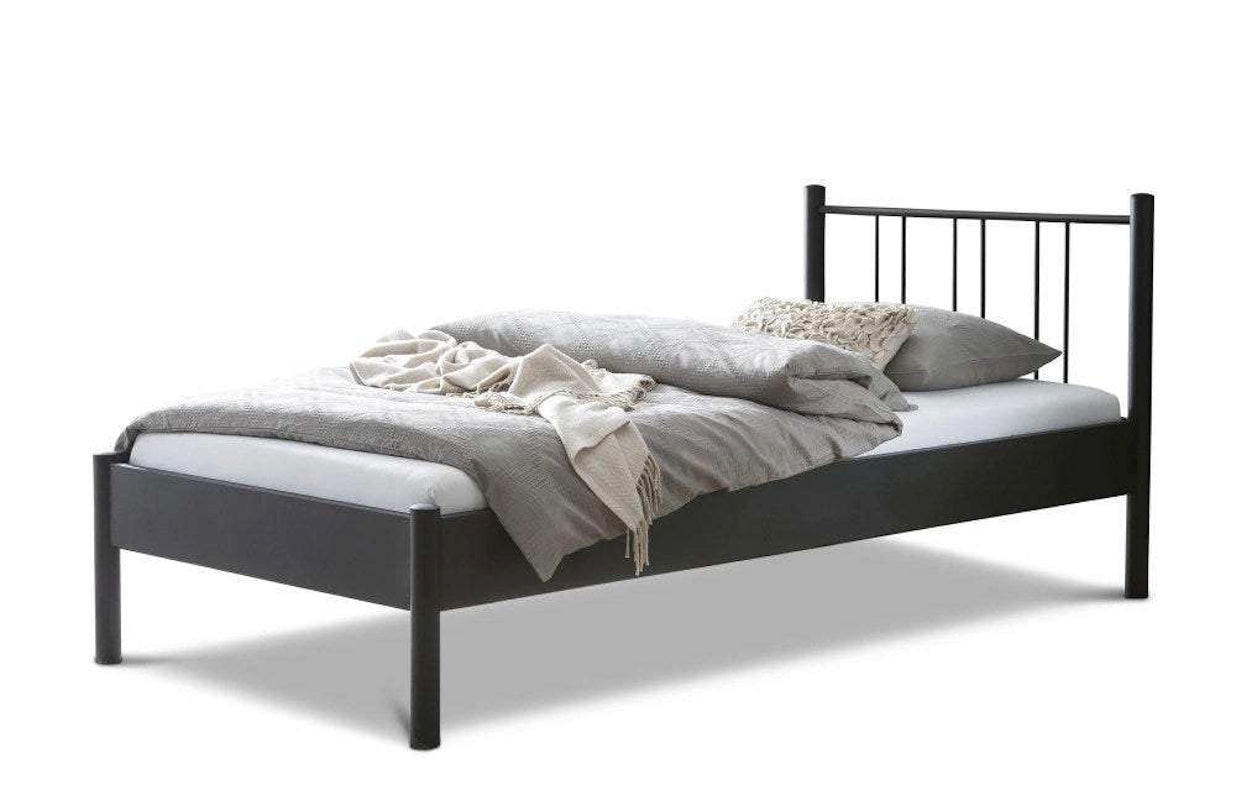 METALLBETT Moon / 90 x 200 cm / schwarz - Schwarz, Metall (90/200cm) - BED BOX