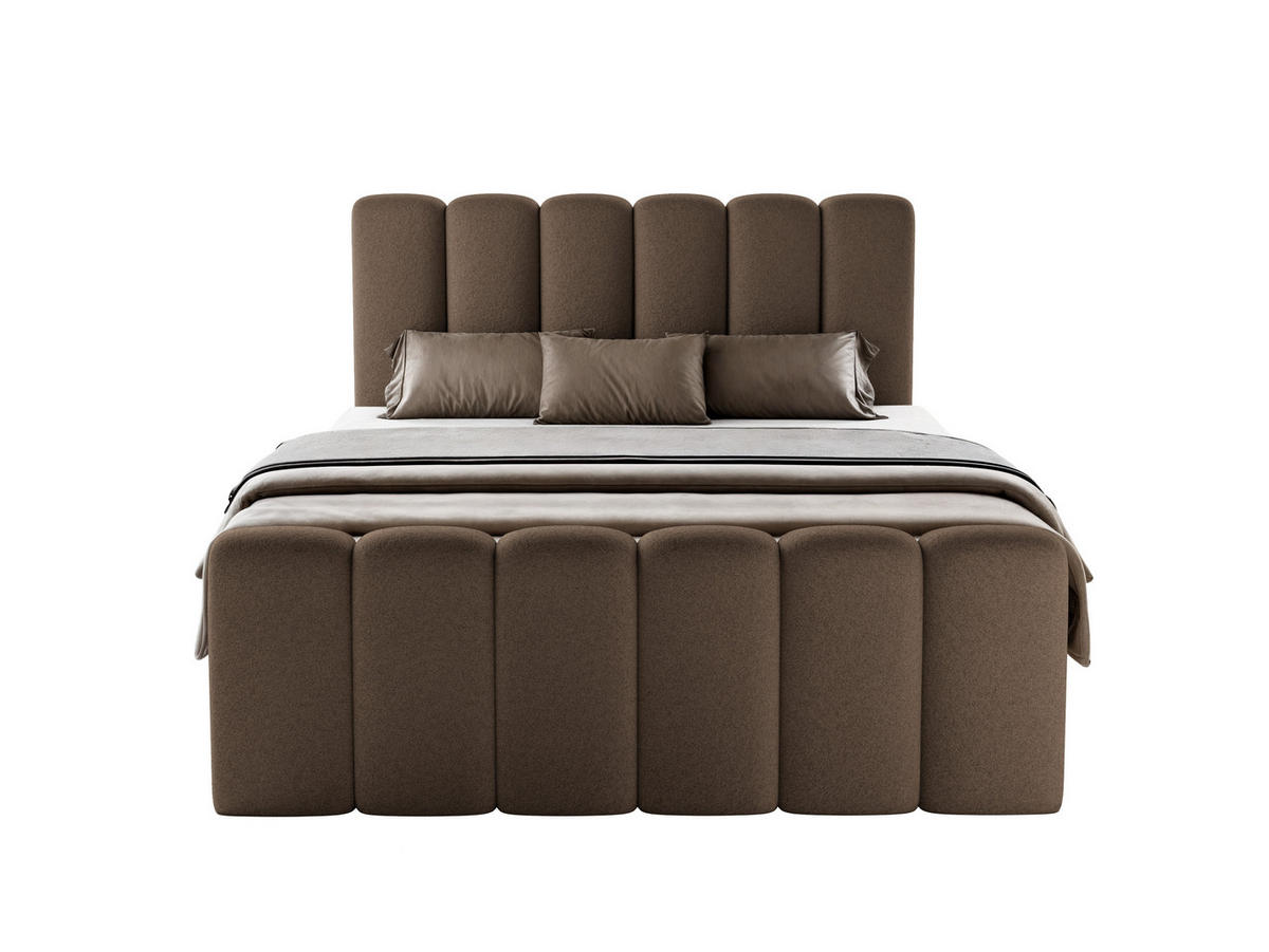 BOXBETT Nola mit Topper Braun 160x200 - Braun, Textil (160/200cm) - Luxkor24