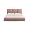 BETT mit Bettkasten und Kopfteil Nicolas aus Chenille-Stoff rosa 200x200cm - Pink, Textil (200/200cm) - Cosmopolitan Design