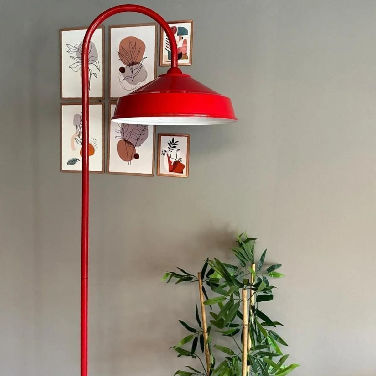 STEHLEUCHTE Bogen 180 Cm - Rot, Metall (37/37/180cm) - Bamyum