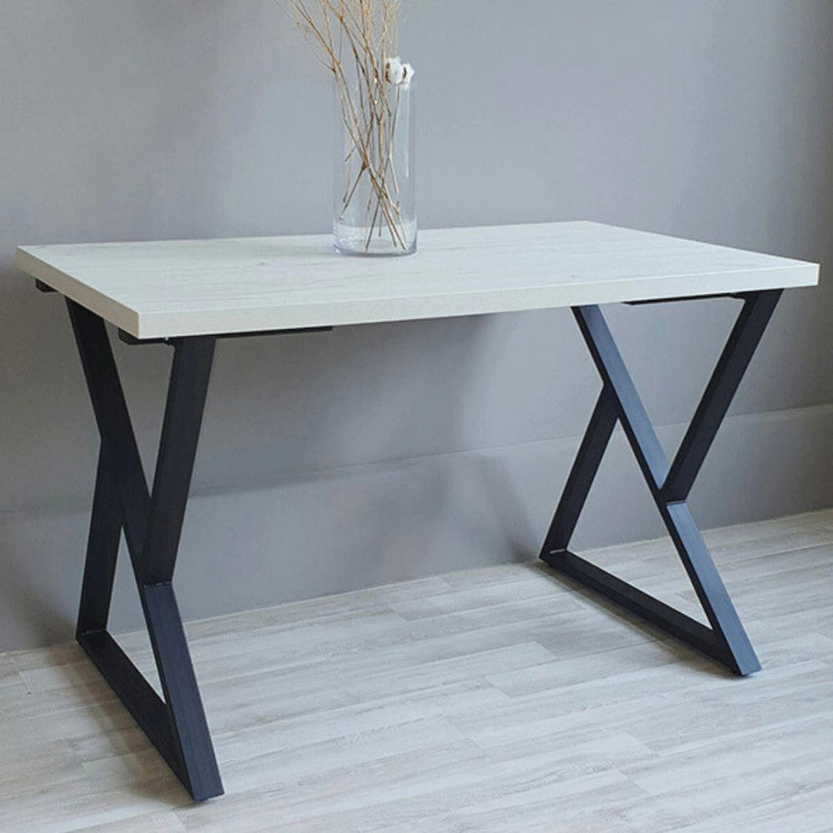 TISCHGESTELL Doppel-Dreieck - Schwarz, Metall (32/71.9/68cm) - holz4home®