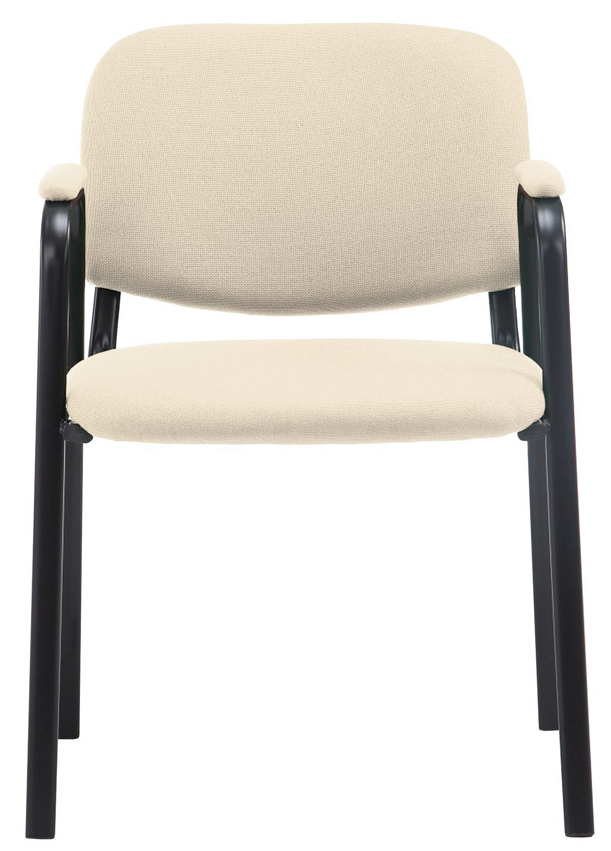 BESUCHERSTUHL Stoff creme - Creme/Schwarz, Textil/Metall (53/79/55cm) - CLP