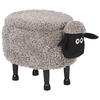 TIERHOCKER Sheep 35/55/40 cm - Grau, Kunststoff/Textil (55/40/35cm) - Beliani