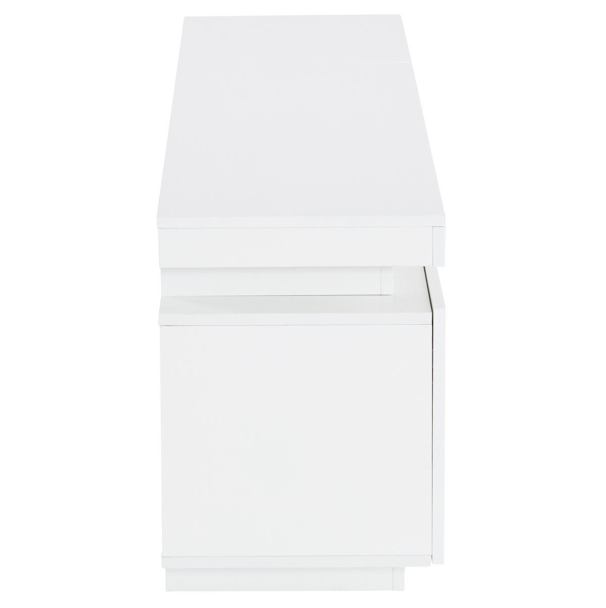 TV-SCHRANK 170/35/50 cm weiß Hochglanz mit LED-Beleuchtung für TVs bis 70 Zoll - Weiß, Holzwerkstoff (170/50/35cm) - OKWISH