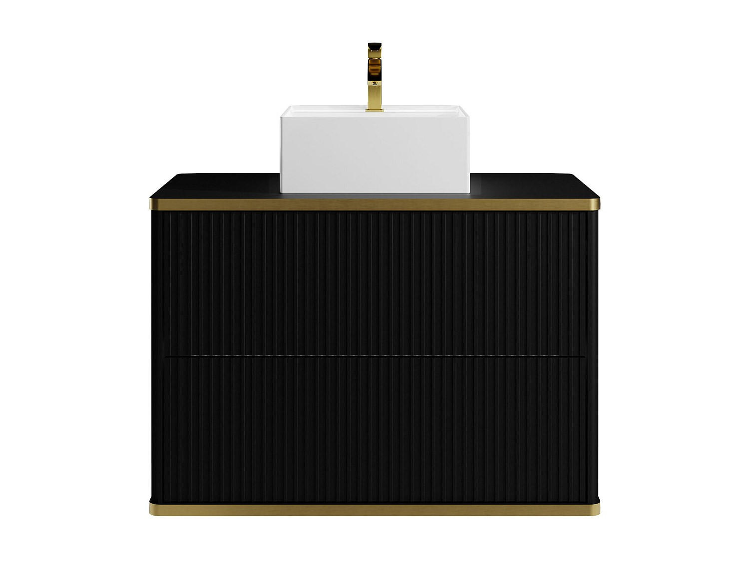 EINZELWASCHTISCH - 80 cm x 47 cm - Holz, Platte - Schwarz - KELIZA - Schwarz, Holz (80/54/47cm) - Vente-Unique