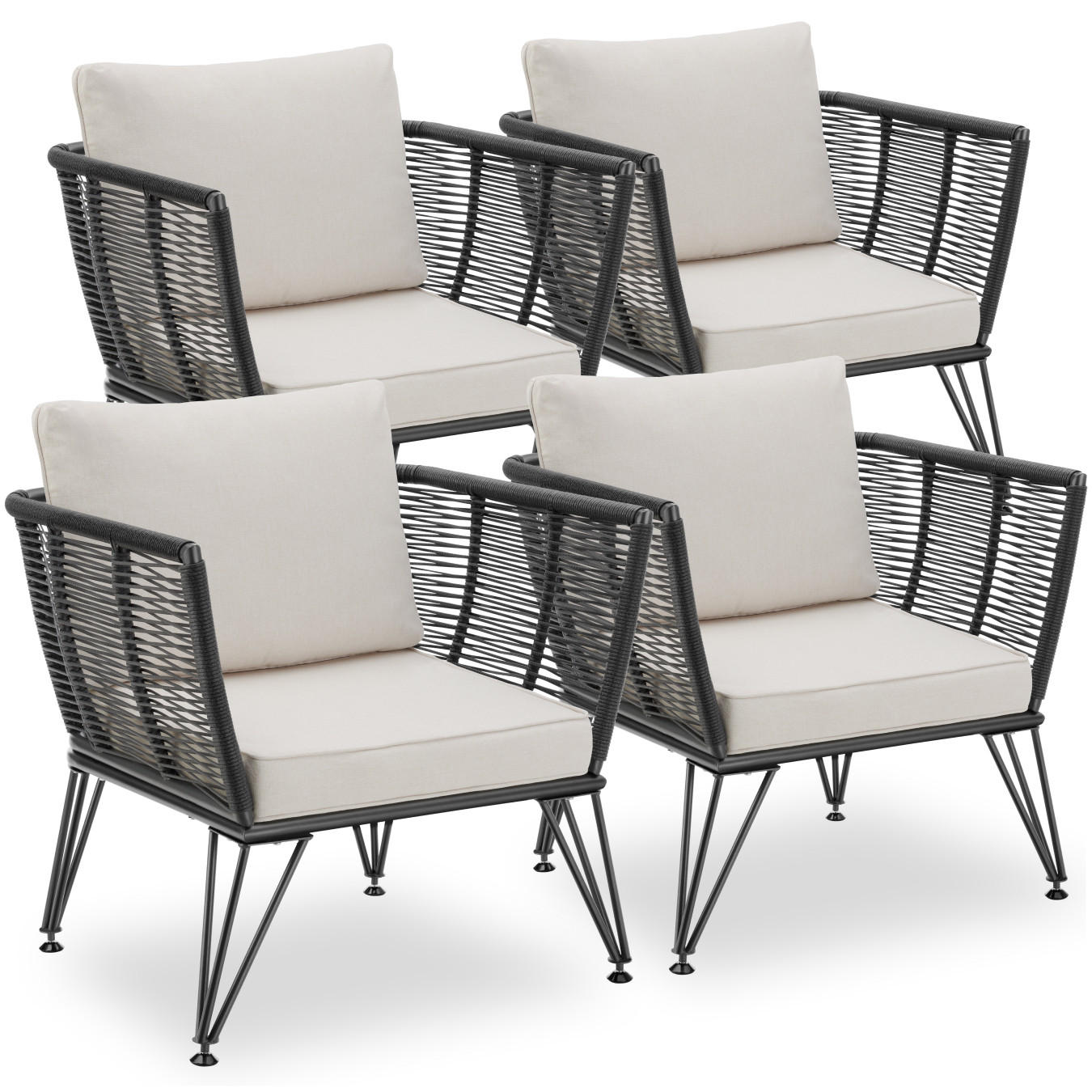 GARTEN-LOUNGESESSEL Sundo,75,5 x 67 x 71 cm,anthrazit - Anthrazit, Textil (75.5/71/67cm) - tectake
