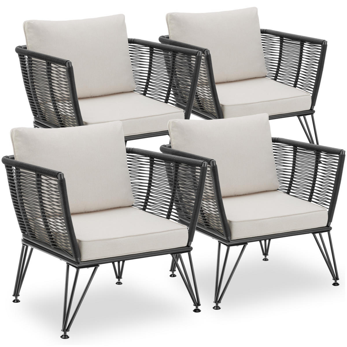 GARTEN-LOUNGESESSEL Sundo,75,5 x 67 x 71 cm,anthrazit - Anthrazit, Textil (75.5/71/67cm) - tectake