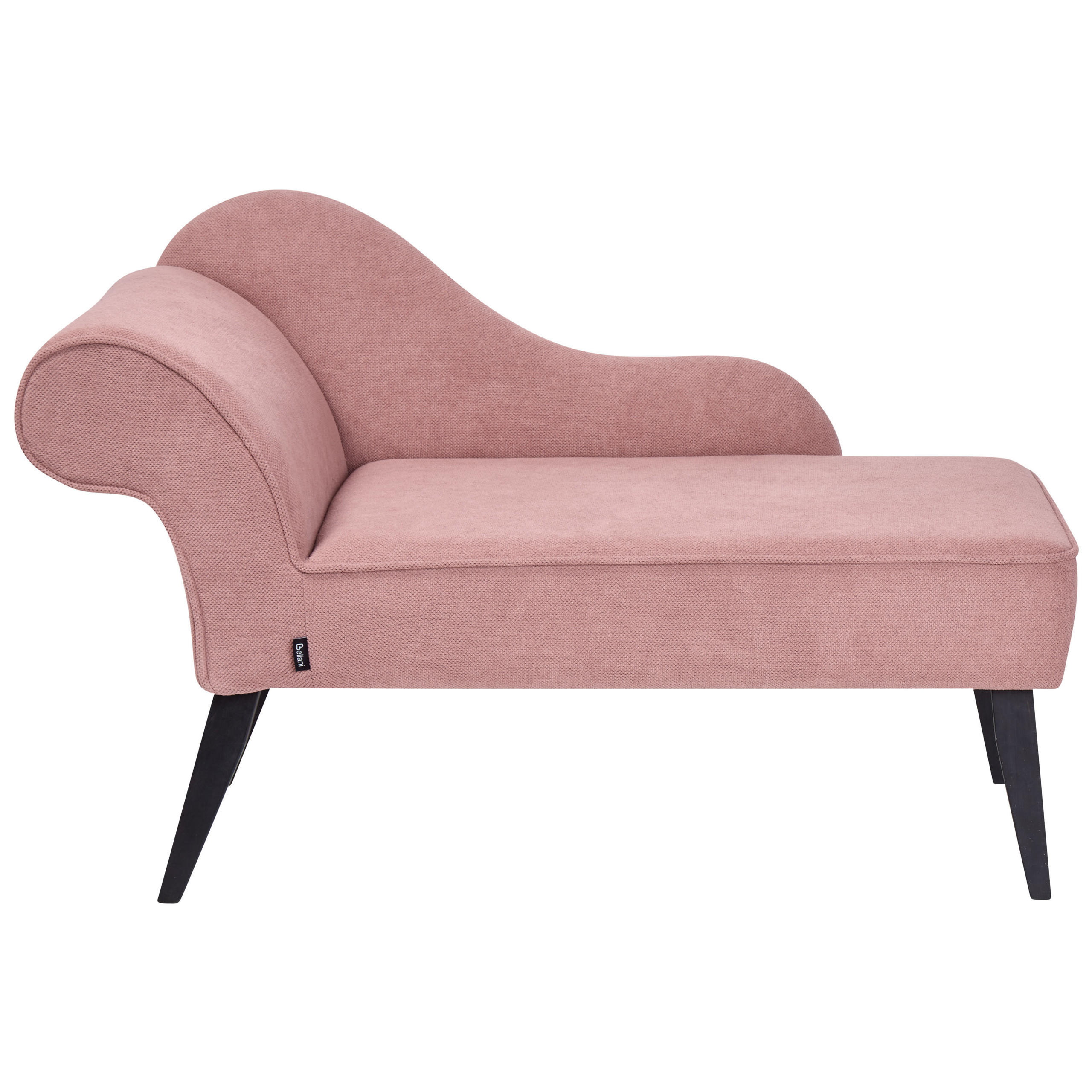 CHAISELONGUE rosa linksseitig Biarritz - Pink/Schwarz, Textil (118/77/60cm) - Beliani