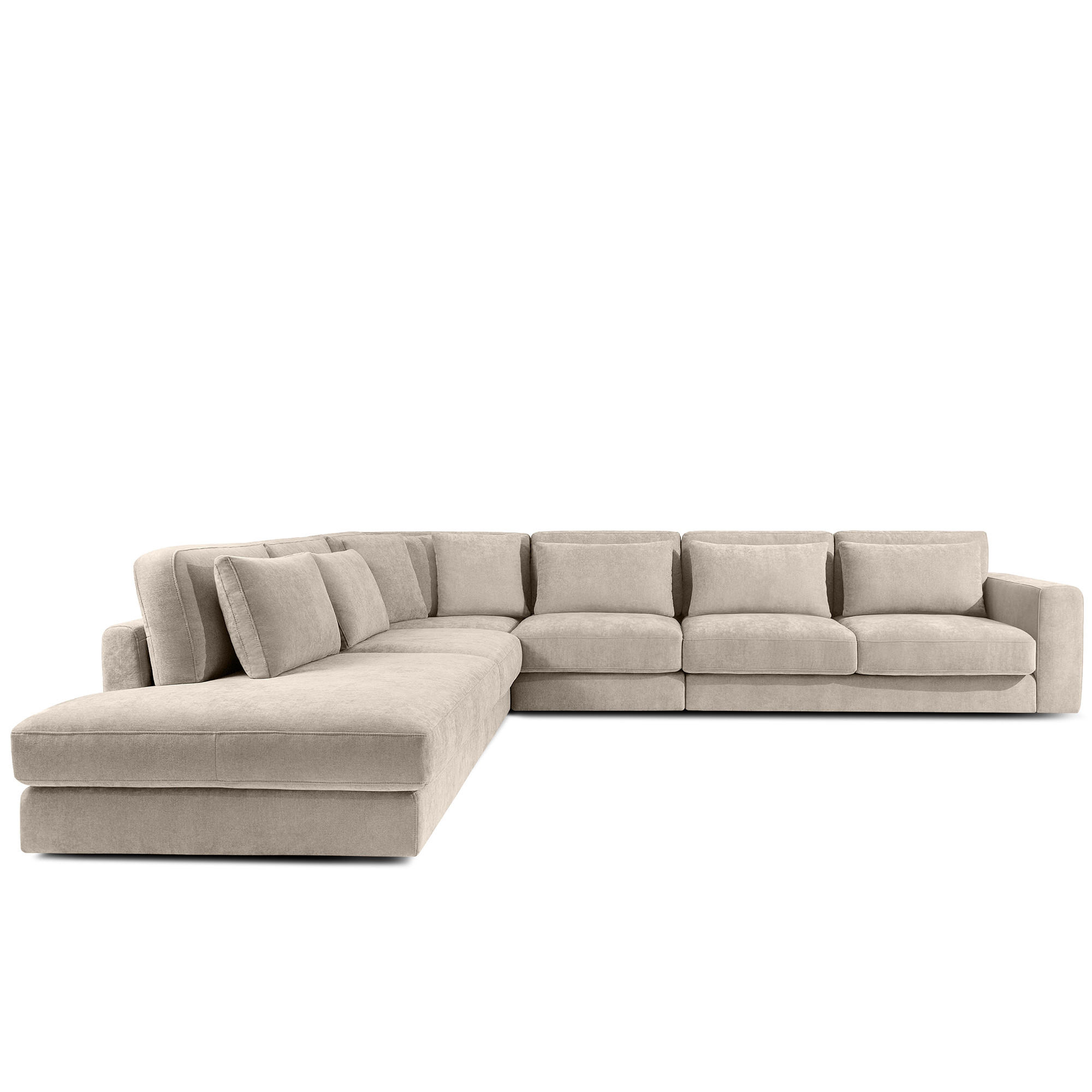 ECKSOFA XL links VERUS - Creme, Holz/Holzwerkstoff (377/328cm) - KONSIMO®