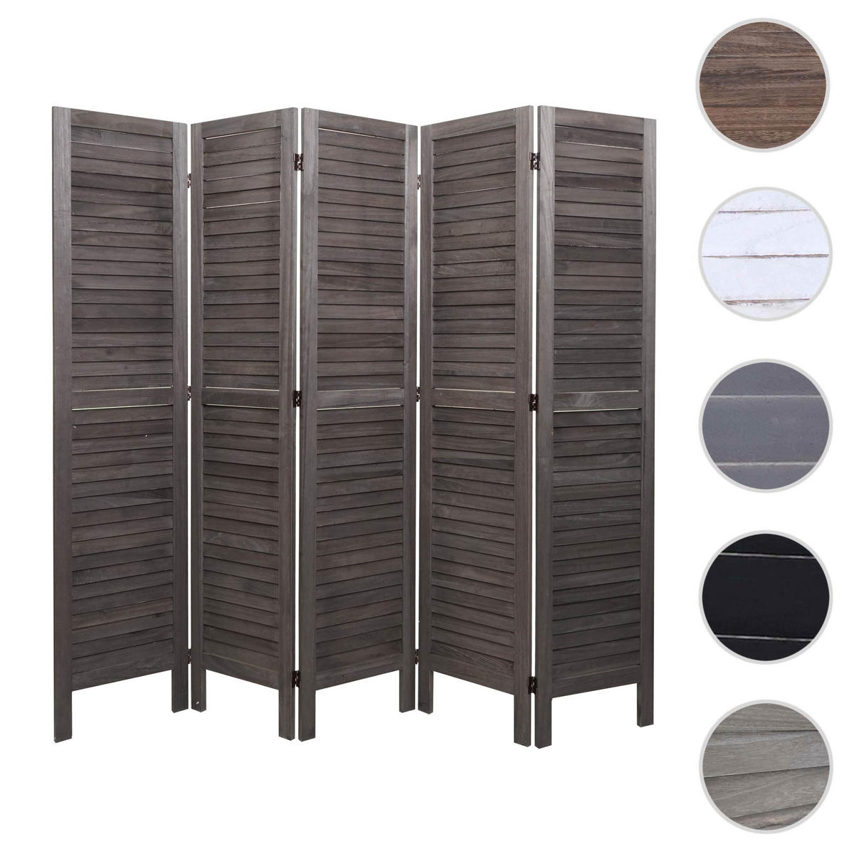 PARAVENT Grau, Braun - Braun/Grau, Holz (200/170/2cm) - MCW