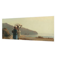 FOTOTAPETE 250x104 cm - Ein Spaziergang am Meer - Beige, Textil (250/104cm) - Wallfluent