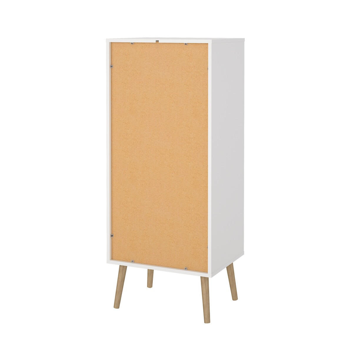 KOMMODE mit 5 Schubladen und Holzfüßen tarp 50,2/39,1/120,1 cm - Weiß, Holzwerkstoff (39.1/120.1/50.2cm) - Calicosy