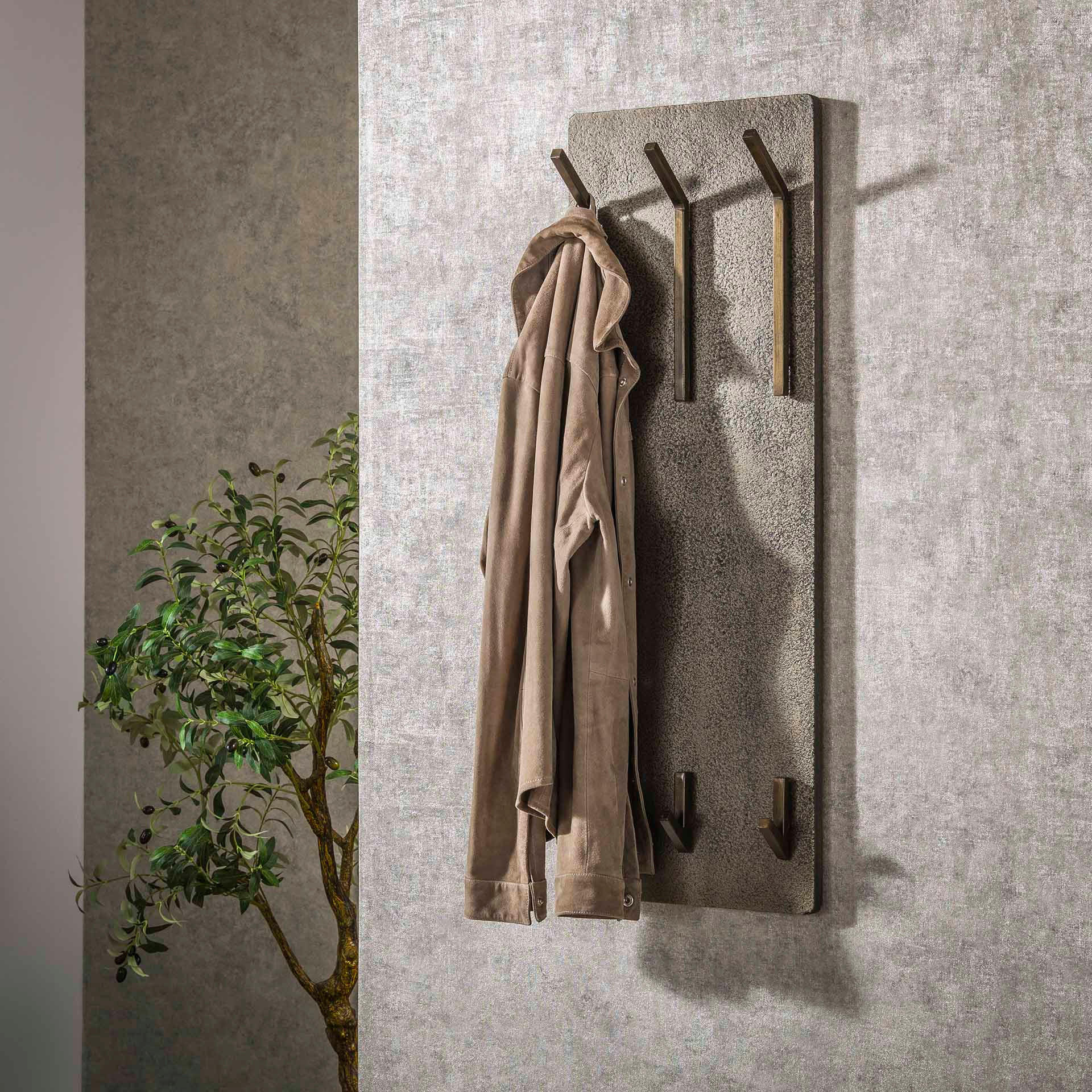 WANDGARDEROBE Ferro Braun 12/35/100 cm - Braun, Metall (35/100/12cm) - Hoyz Collection