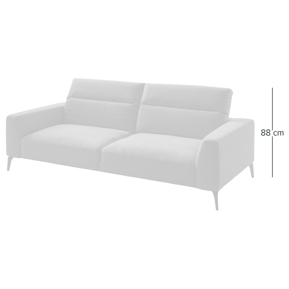 3-SITZER SOFA - Kastanienfarben/Schwarz, Leder/Metall (233/73/107cm) - home24