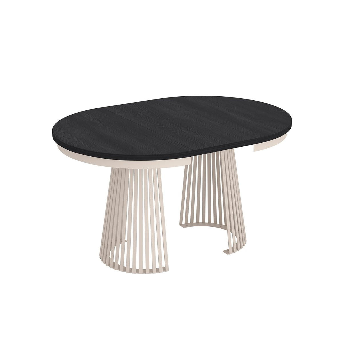 ESSTISCH TRAVIS Ausziehbar 100 - 180 / 100 x 76,6 cm - Kaschmir/Schwarz, Holz (100/100/76.6cm) - MASSENO