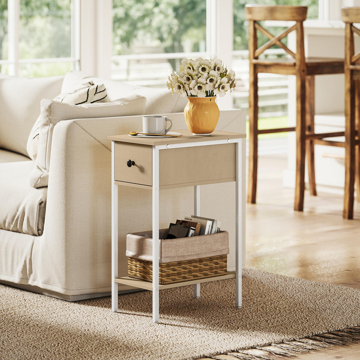 BEISTELLTISCH Beige 1 Stück - Beige, Metall (25/39.8/58.2cm) - GiPP