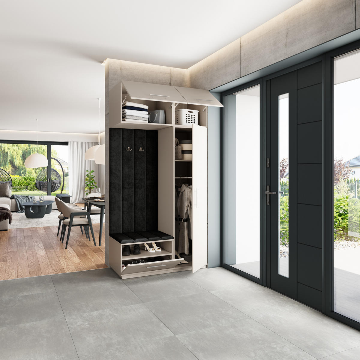 GARDEROBENSCHRANK REMA 120/240/60 cm Modern Kaschmir - Kaschmir, Holzwerkstoff (120/240/60cm) - MASSENO