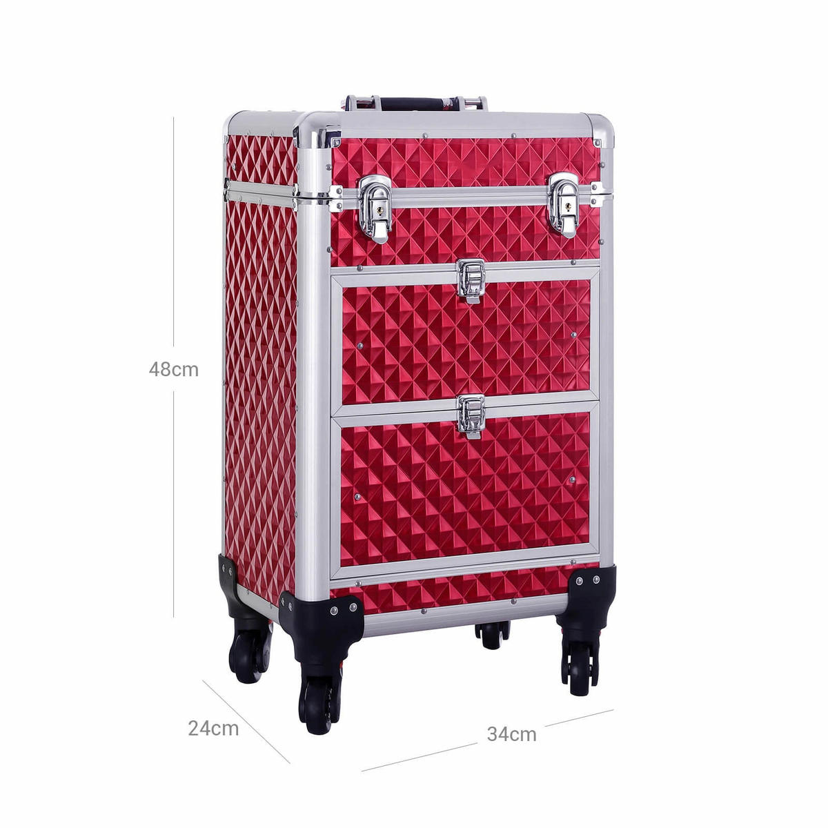 MAKE-UP ORGANIZER KNALL - Rot, Holzwerkstoff (57/27/34cm) - Hansiro