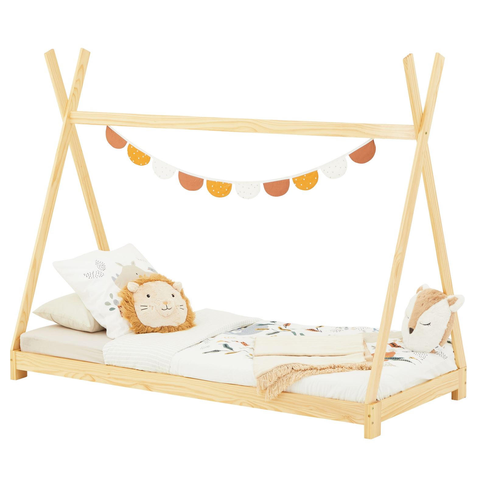 TIPIBETT ELIN 90x200 cm - Naturfarben, Holz (95/167/205cm) - IDIMEX