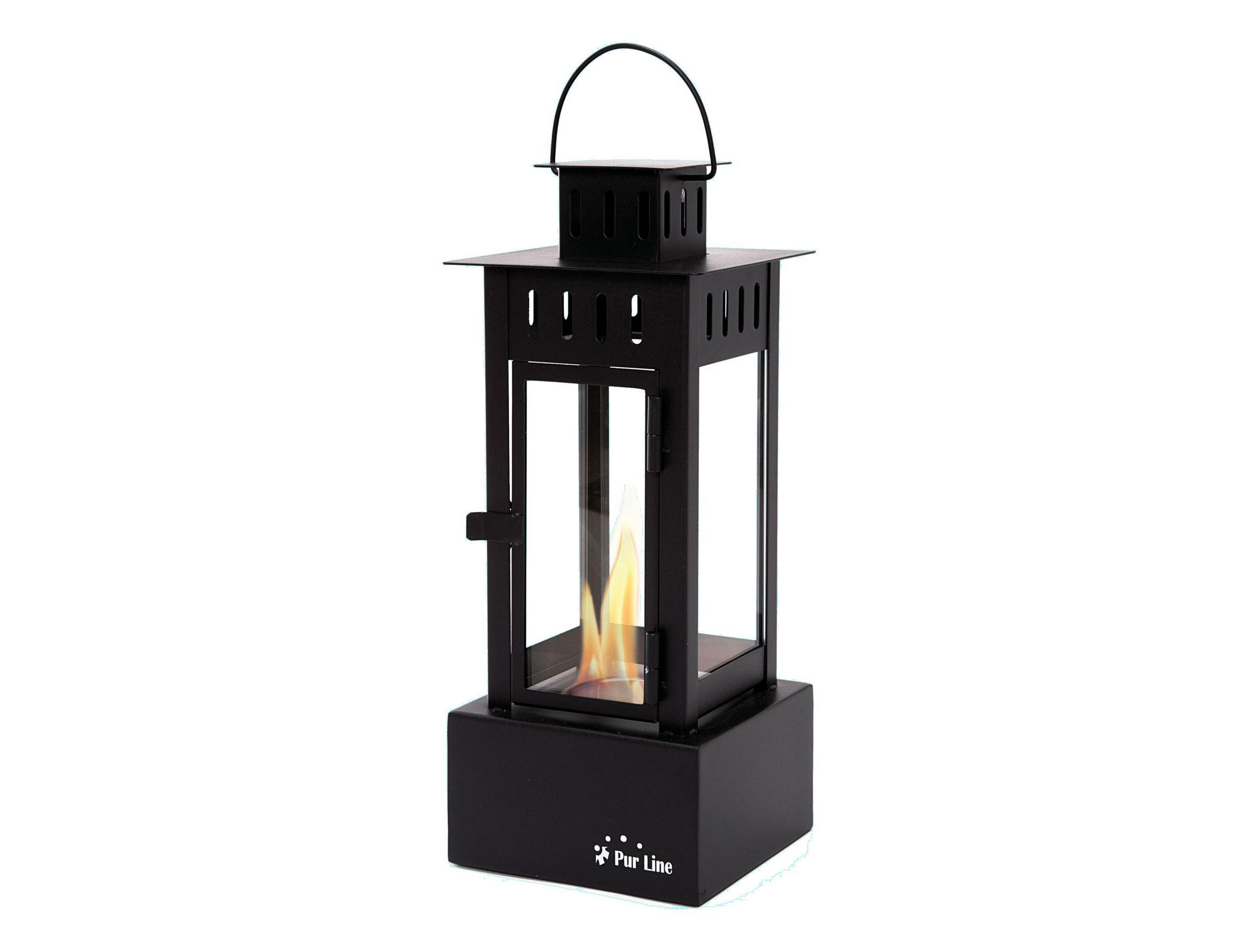 BIOETHANOL-KAMIN Schwarz Tischmodell inklusive 0.5 L Brennblock - Schwarz, Glas (15/38/15cm) - Purline