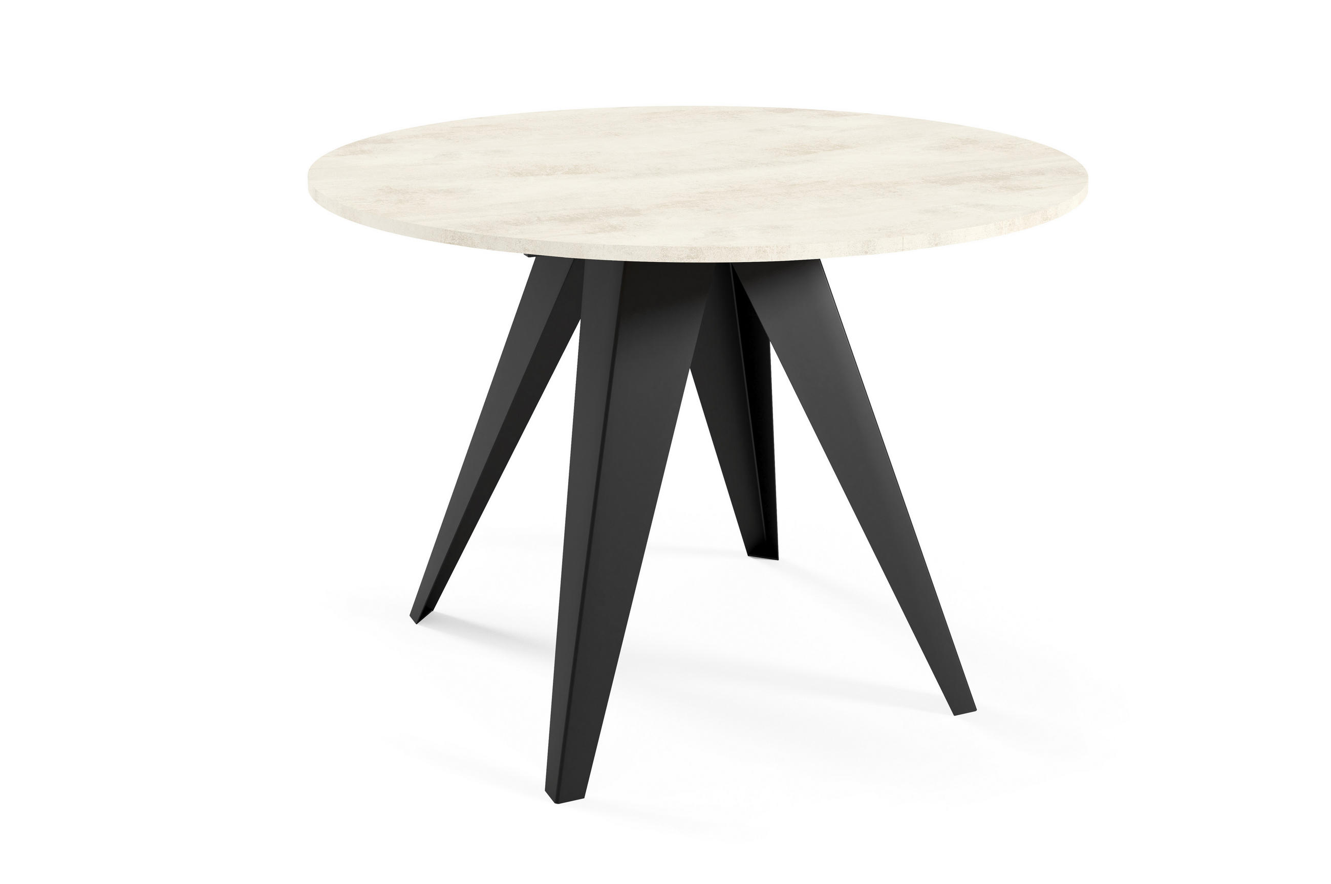 ESSTISCH Gerda - Creme/Schwarz, Holzwerkstoff/Metall (90/90/76cm) - Meblini