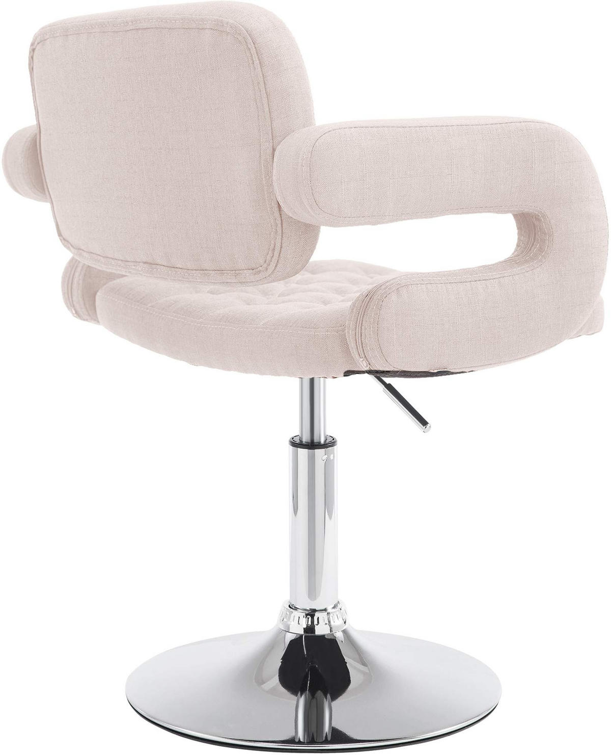 DREHSTUHL Stoff beige - Chromfarben/Beige, Textil/Metall (62/76/55cm) - CLP