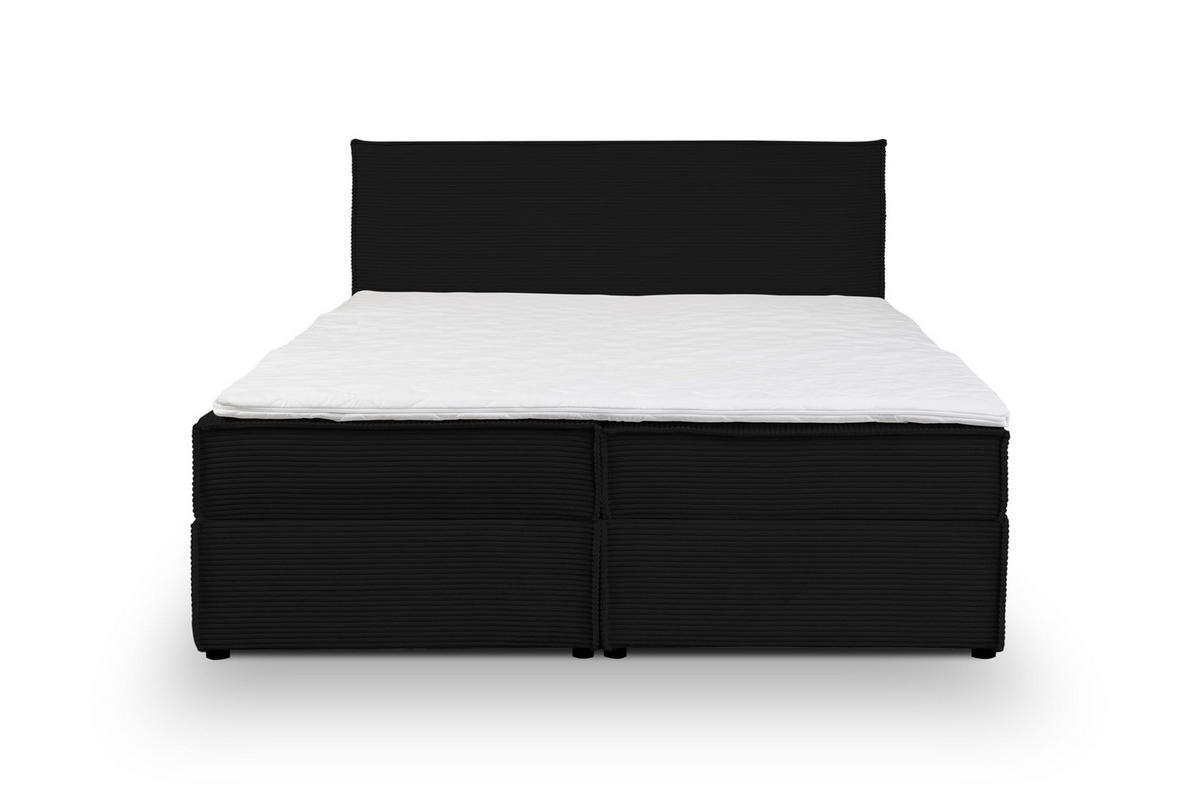 BOXBETT GLORIA mit Bettkästen H2/H3 Matratze 140 x 200 cm - Schwarz, Holzwerkstoff (140/200cm) - VENASI MÖBEL