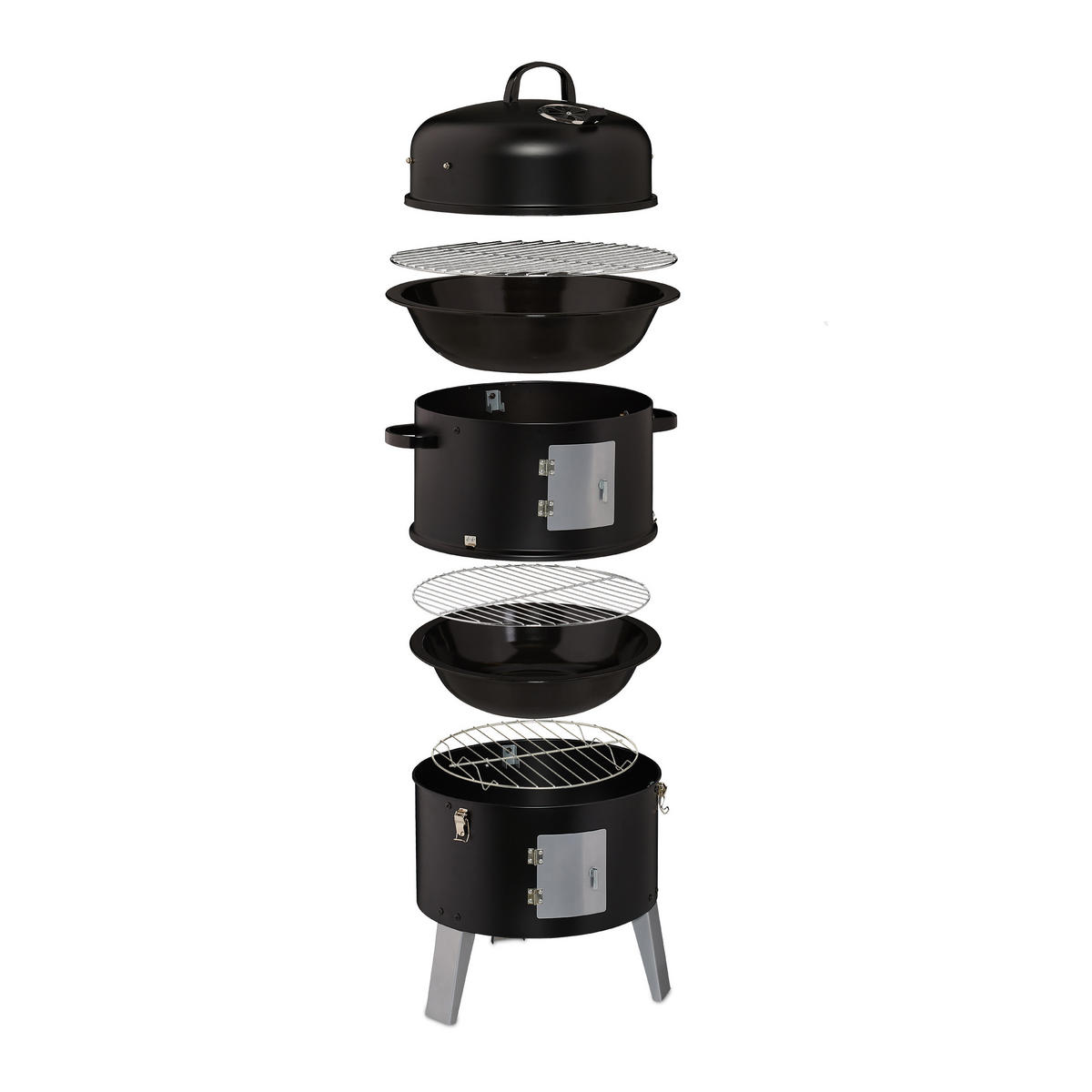 SMOKER - Schwarz, Metall (52/80/40cm) - Relaxdays