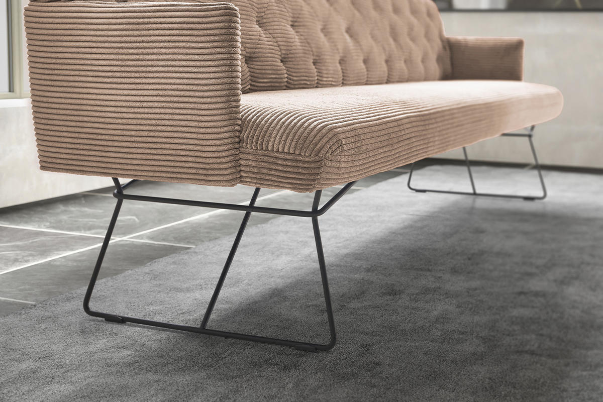 ESSZIMMERBANK CHARME Taupe Cord - Taupe, Textil (246/85/69cm) - KAWOLA
