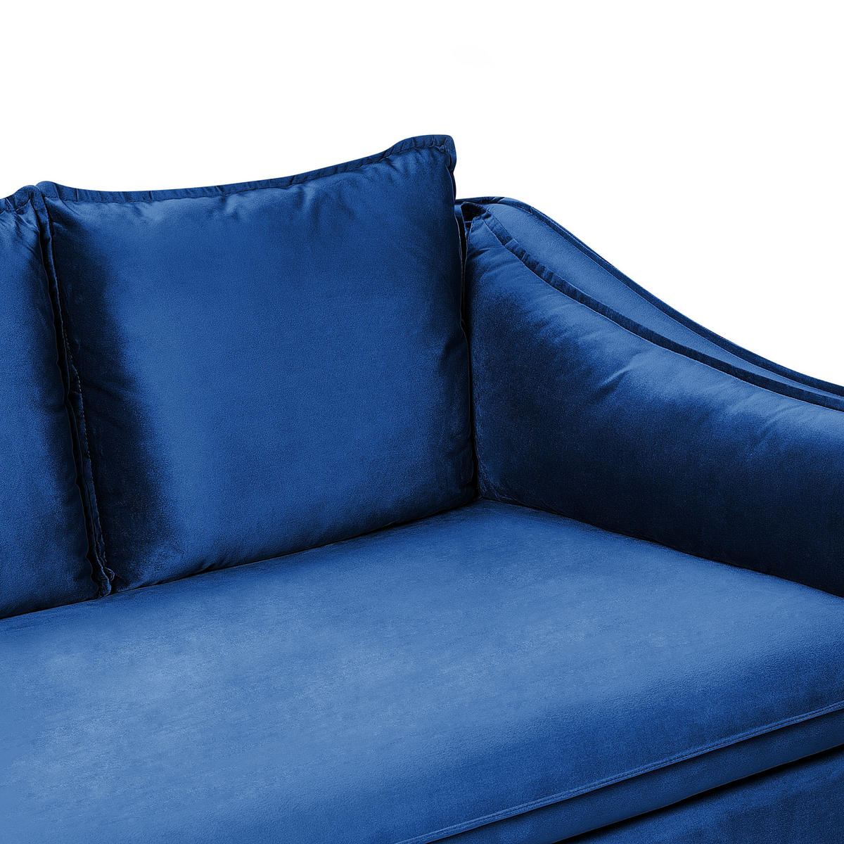 4-SITZER-SOFA Samtstoff Marineblau Aure - Hellblau, Textil (342/77/106cm) - Beliani
