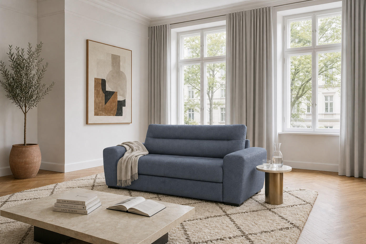 foamnova 2-Sitzer Blaugrau 183x93x97 cm