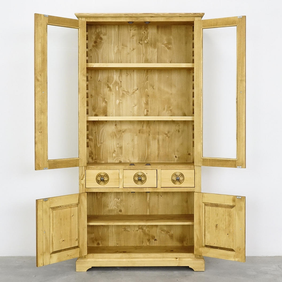 VITRINE aus Massivholz JAGNA - Honig, Holz (100/200/38cm) - Seart