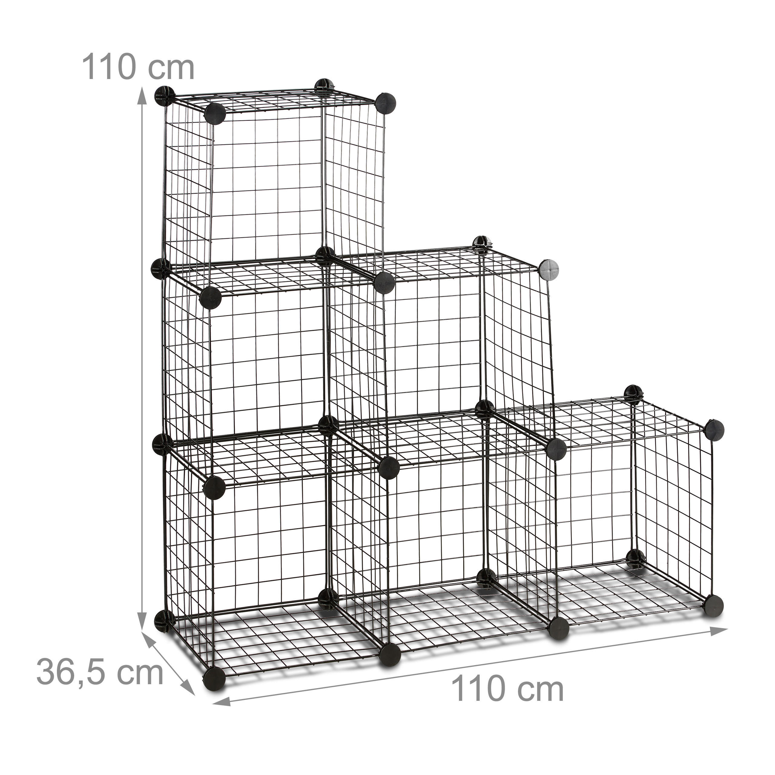 Thumbnail - Relaxdays Regalsystem, Schwarz, Kunststoff, 110x110x36.5 cm, Freizeit, Heimwerken, Werkstatt