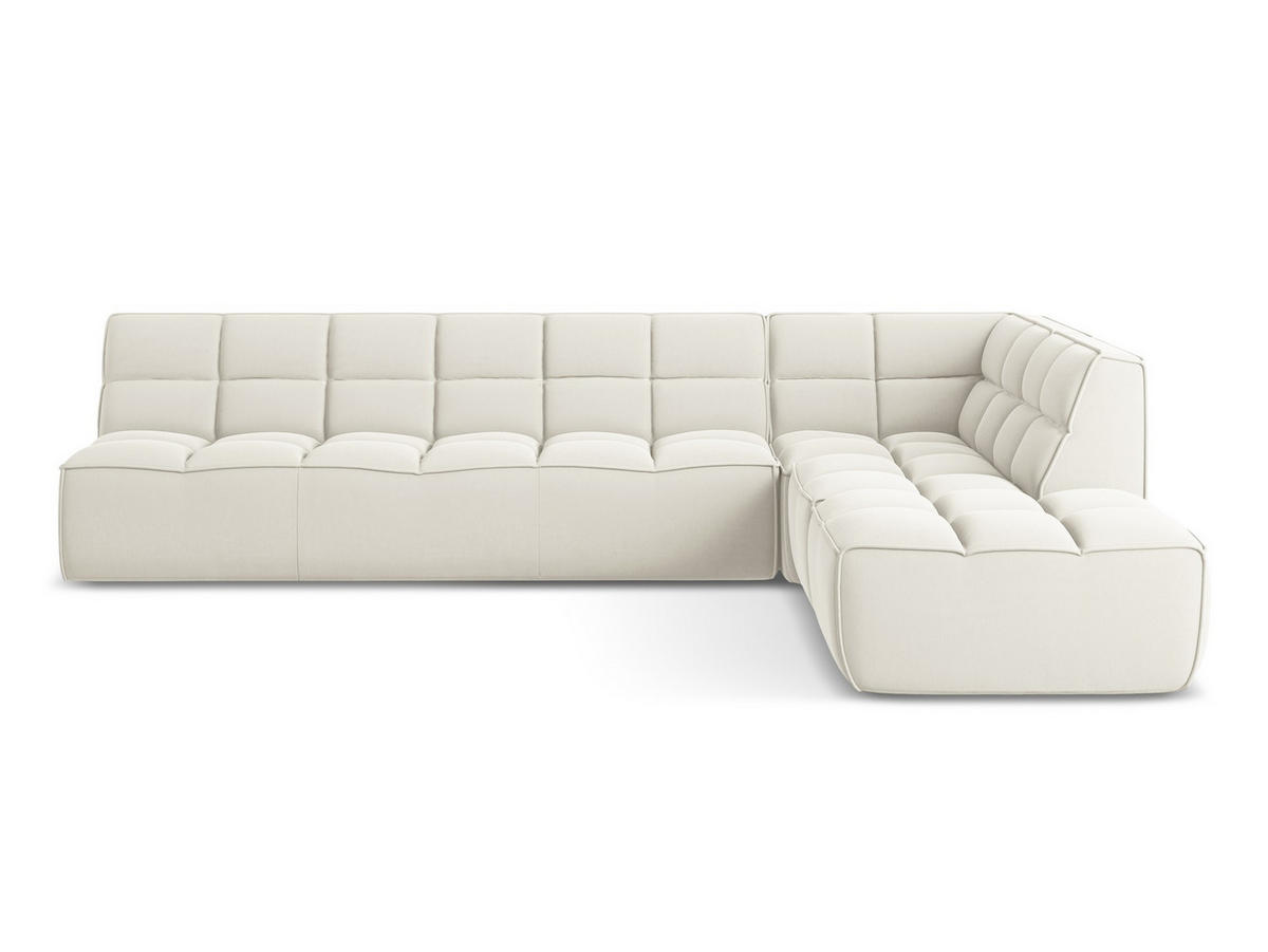 ECKSOFA Beidseitig Samt Stoff Beige - Beige/Creme, Kunststoff/Textil (308/258cm) - Makamii