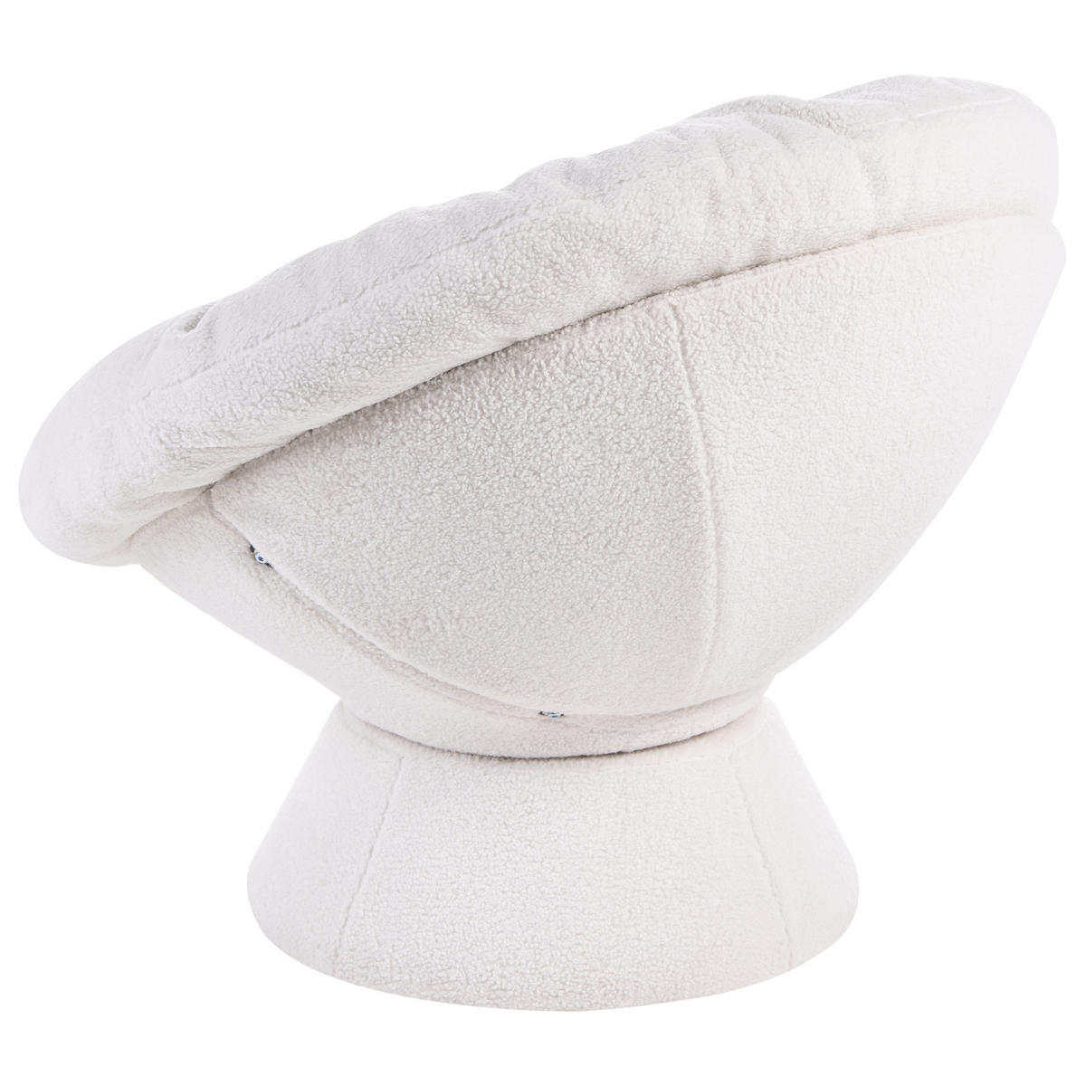 DREHSESSEL Bouclé Cremeweiß Ringsted - Weiß, Textil (102/85/90cm) - Beliani