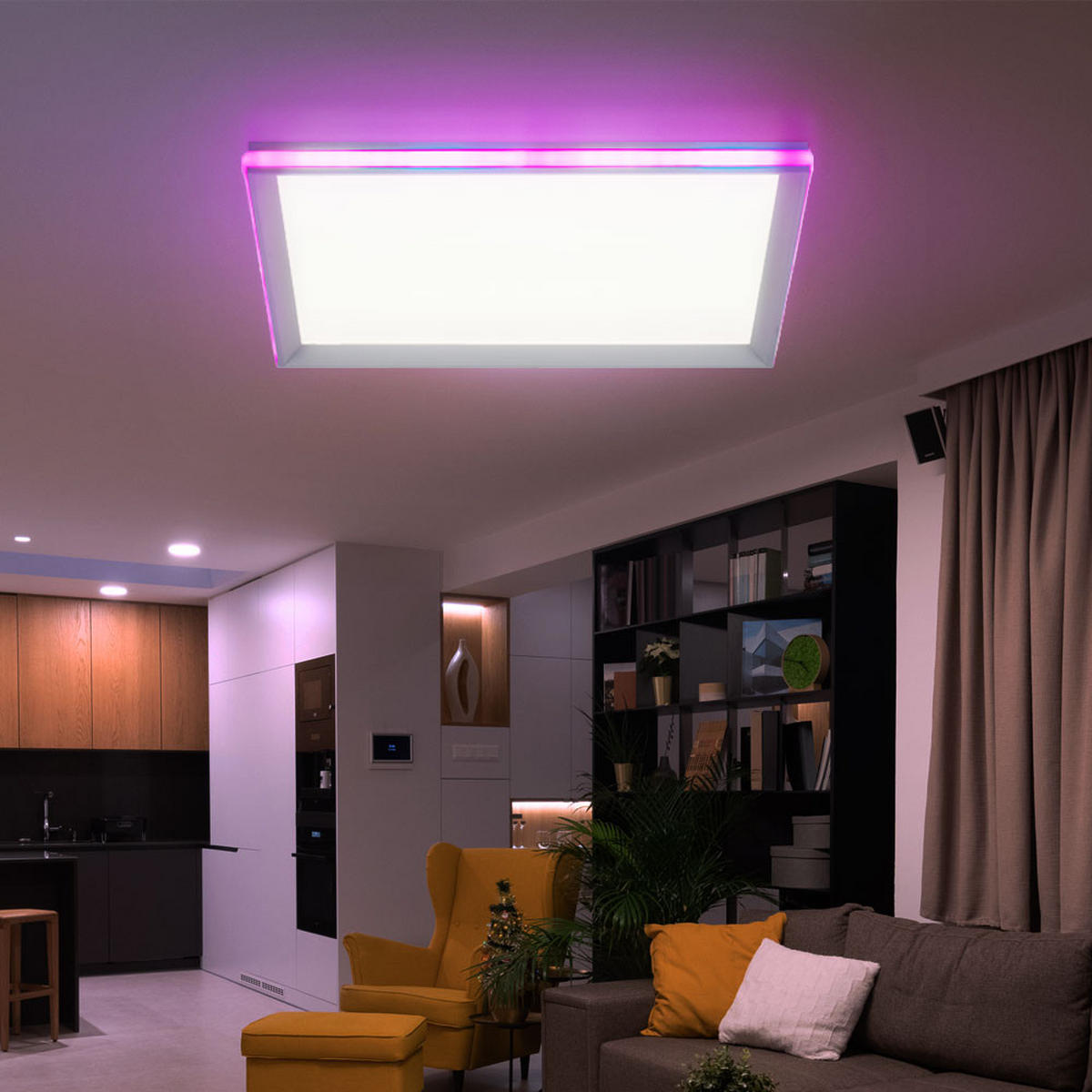 LED DECKENLEUCHTE Weiß mit Fernbedienung - Weiß, Metall (45/45/6.5cm)