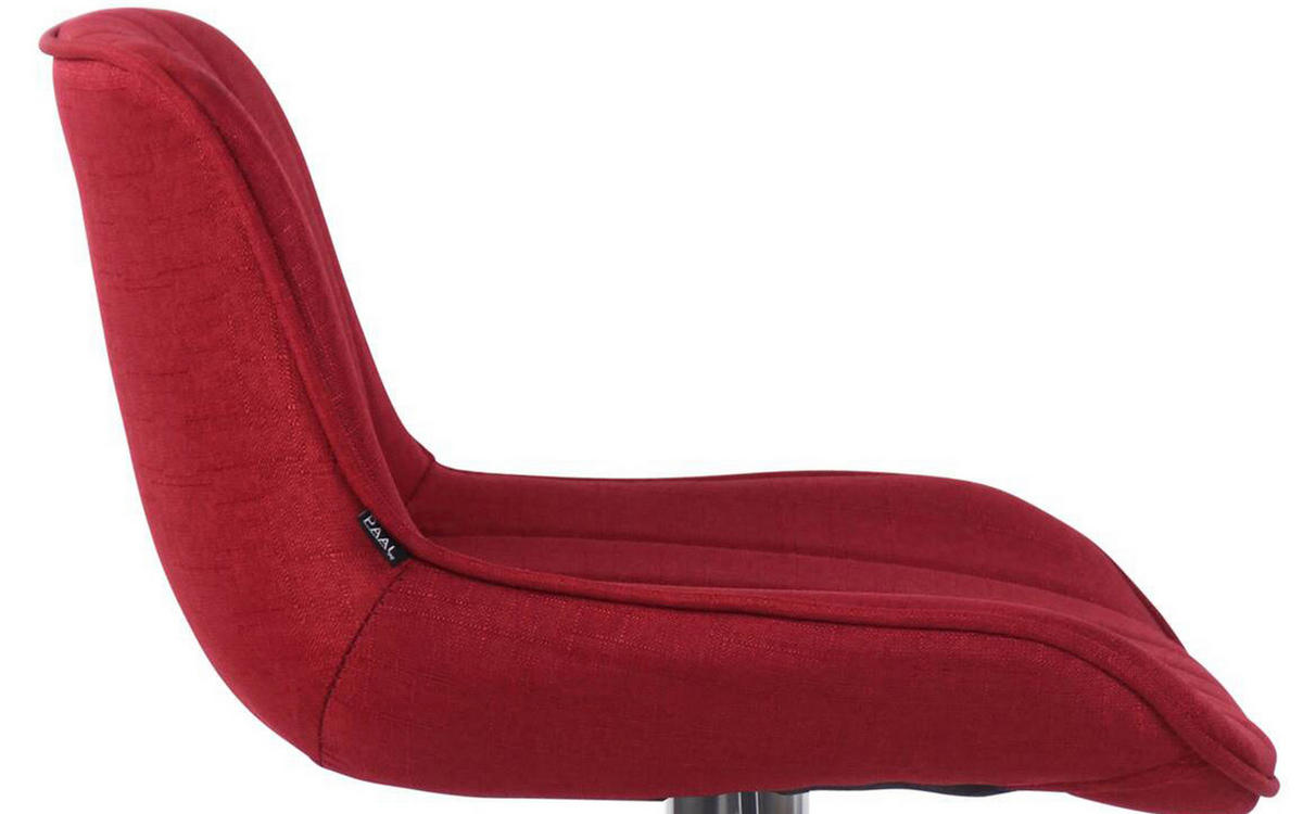 BARHOCKER 2er Set Lentos Stoff chrom rot - Chromfarben/Rot, Textil/Metall (50/108/50cm) - TPFLiving