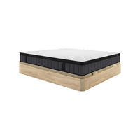 MATRATZE und Bettgestell mit Lattenrost und Bettkasten - 2 Personen - stoff - naturfarben hell Tolca - Naturfarben, Holz/Holzwerkstoff (180/200cm) - Vente-Unique