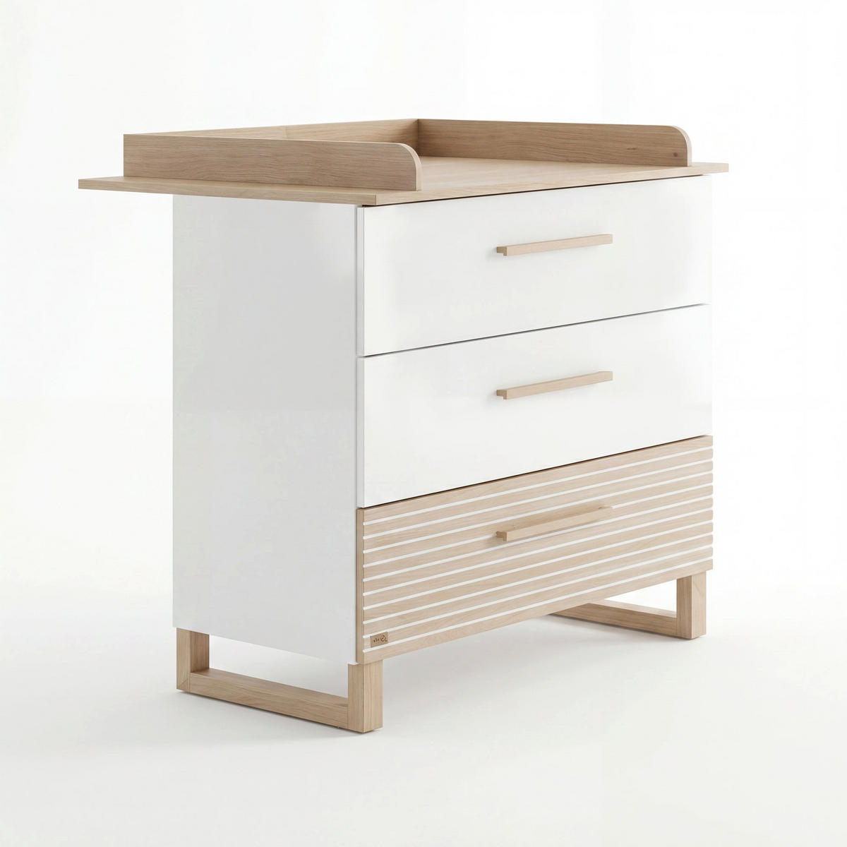 BABYMÖBEL-SET Noah 2-teilig - 60 x 120 cm Bett - Eichefarben/Naturfarben, Holz/Holzwerkstoff (127/153/67.5cm) - Roba