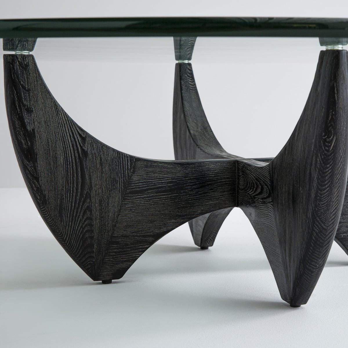 RUNDER Couchtisch aus massivem Eichenholz Ø100 cm – HARPER - Schwarz, Holz (110/100/35cm) - Signature