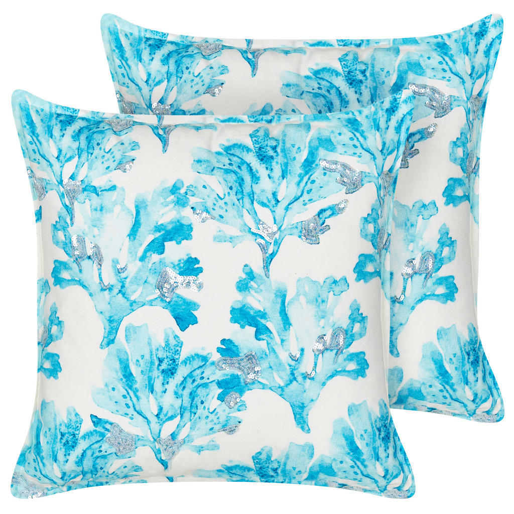 PERNĂ decorativă set de 2 albă 45/45 cm Rockweed